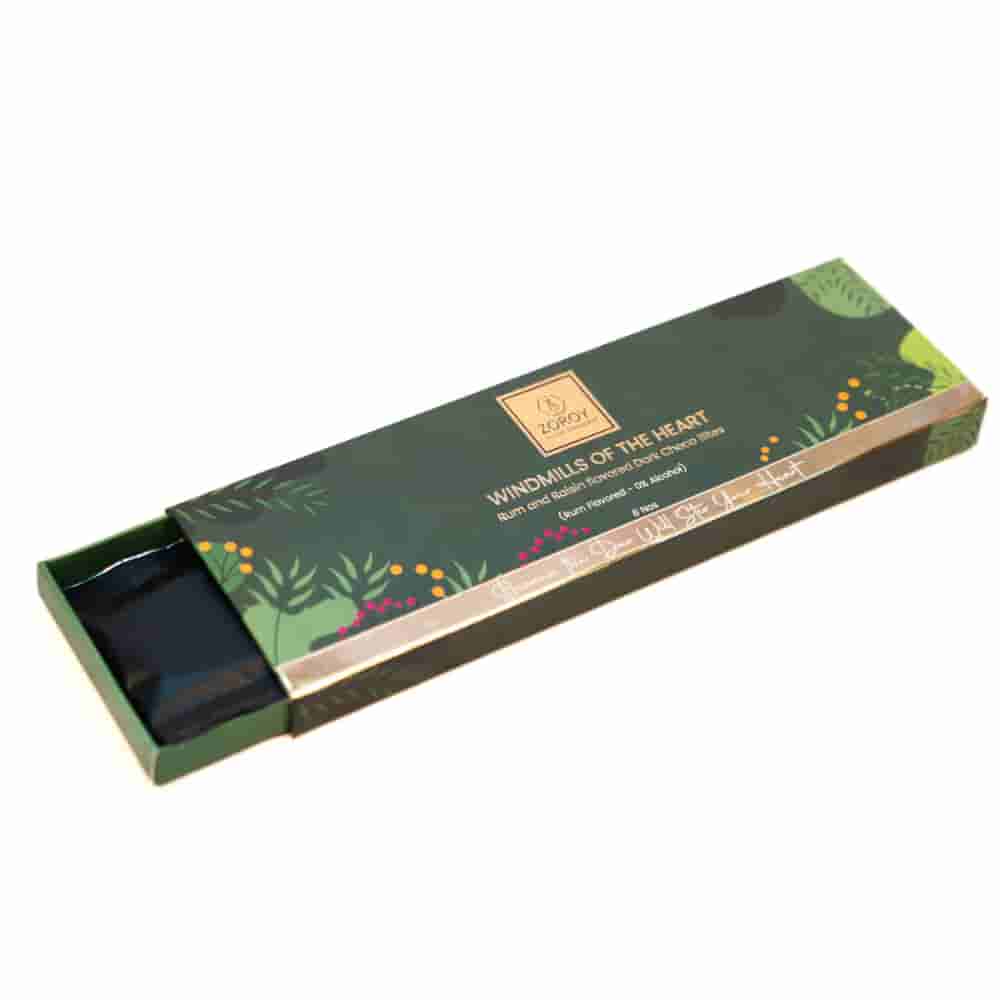 Zoroy Luxury Chocolate Christmas Windmills Of The Heart Box With Rum And Raisin Flavored Dark Choco Bites
