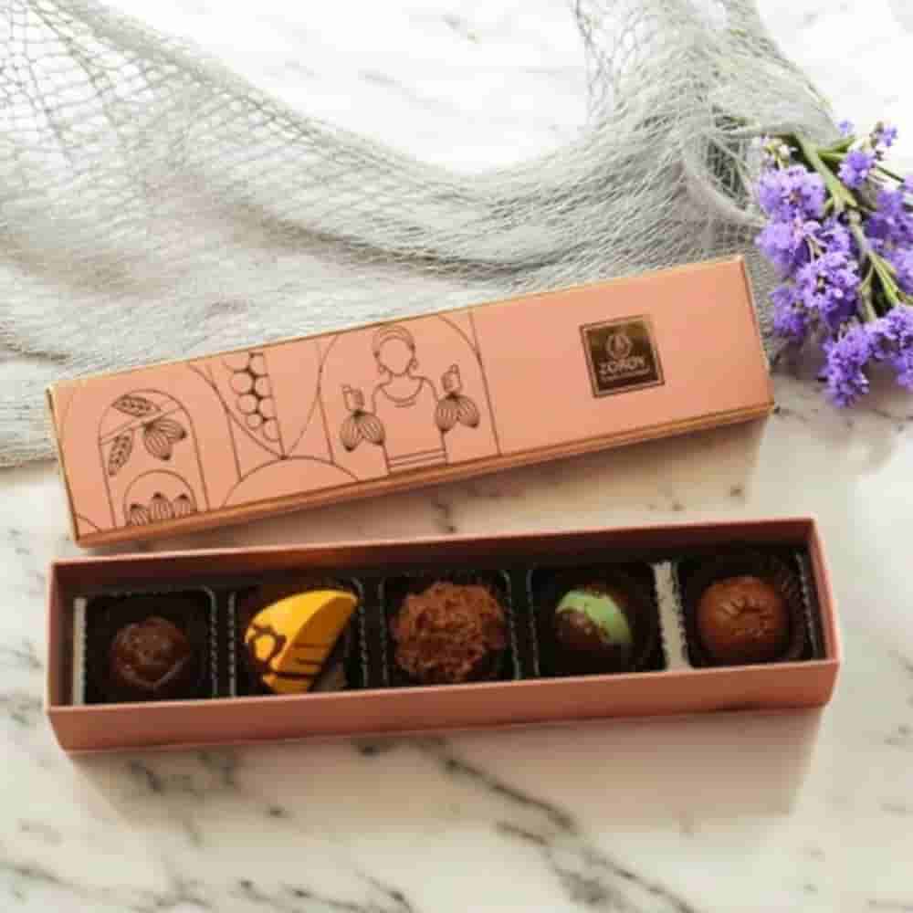 Zoroy Luxury Chocolate Box Of 5 Pure Couverture Chocolat