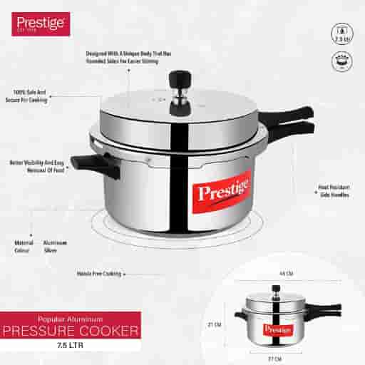 Prestige 10027 Popular Pressure Cooker 7.5 Litre