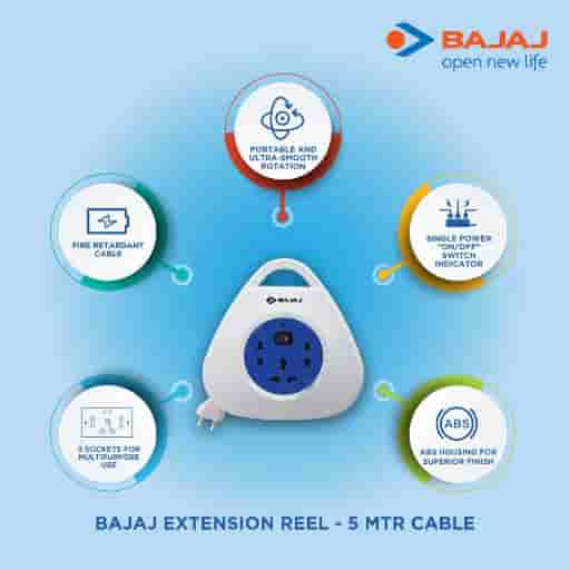 Bajaj 3 Sockets Extension Reel ( Pack Of 2 )