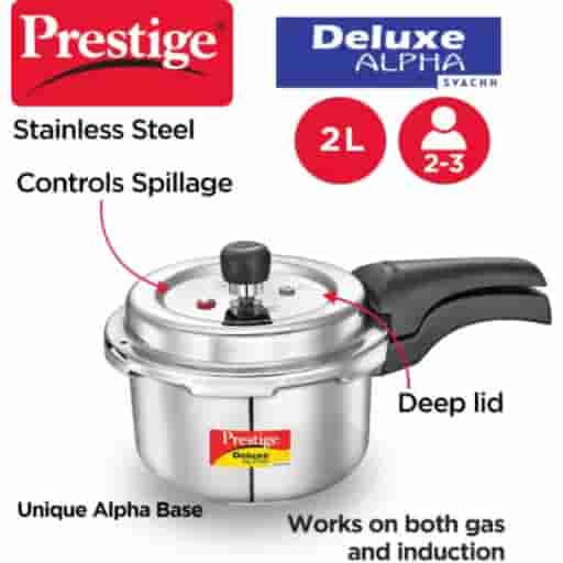 Prestige 20247 SS Dlx Alpha Svachh 2L Pressure Cooker
