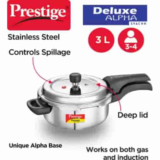 Prestige 20248 SS Dlx Alpha Svachh 3L Pressure Cooker
