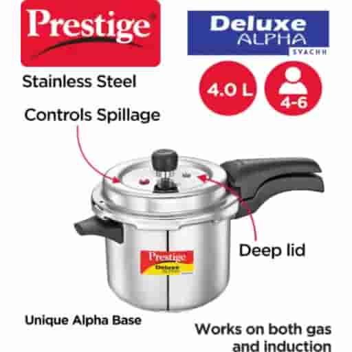 Prestige 20250 Deluxe Alpha Svachh Ss Pressure Cooker 4 Ltr