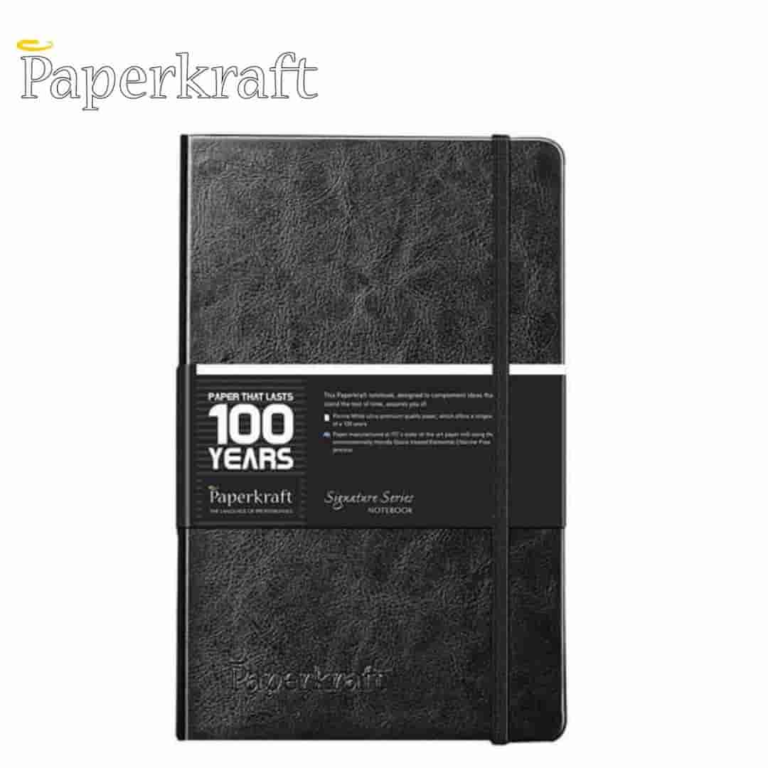 PaperKraft Signature Series Hard Black Cover & Band Ruled Note Book 240Pg(210X133)