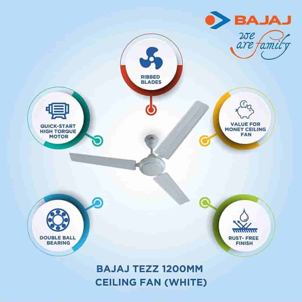Bajaj 251168EE Sabse Tez 1200 mm� White�Ceiling Fan