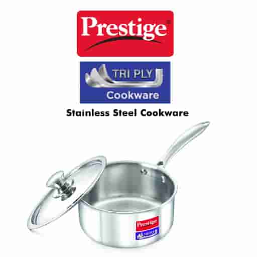 Prestige 36805 Tri Ply Stainless Steel Saucepan, 160 mm