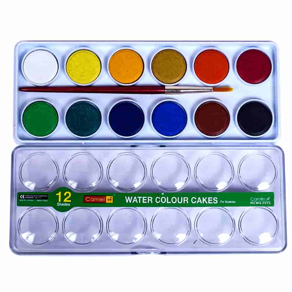 Camlin Student Water Colour Cakes 12 Shades Ant Mascot