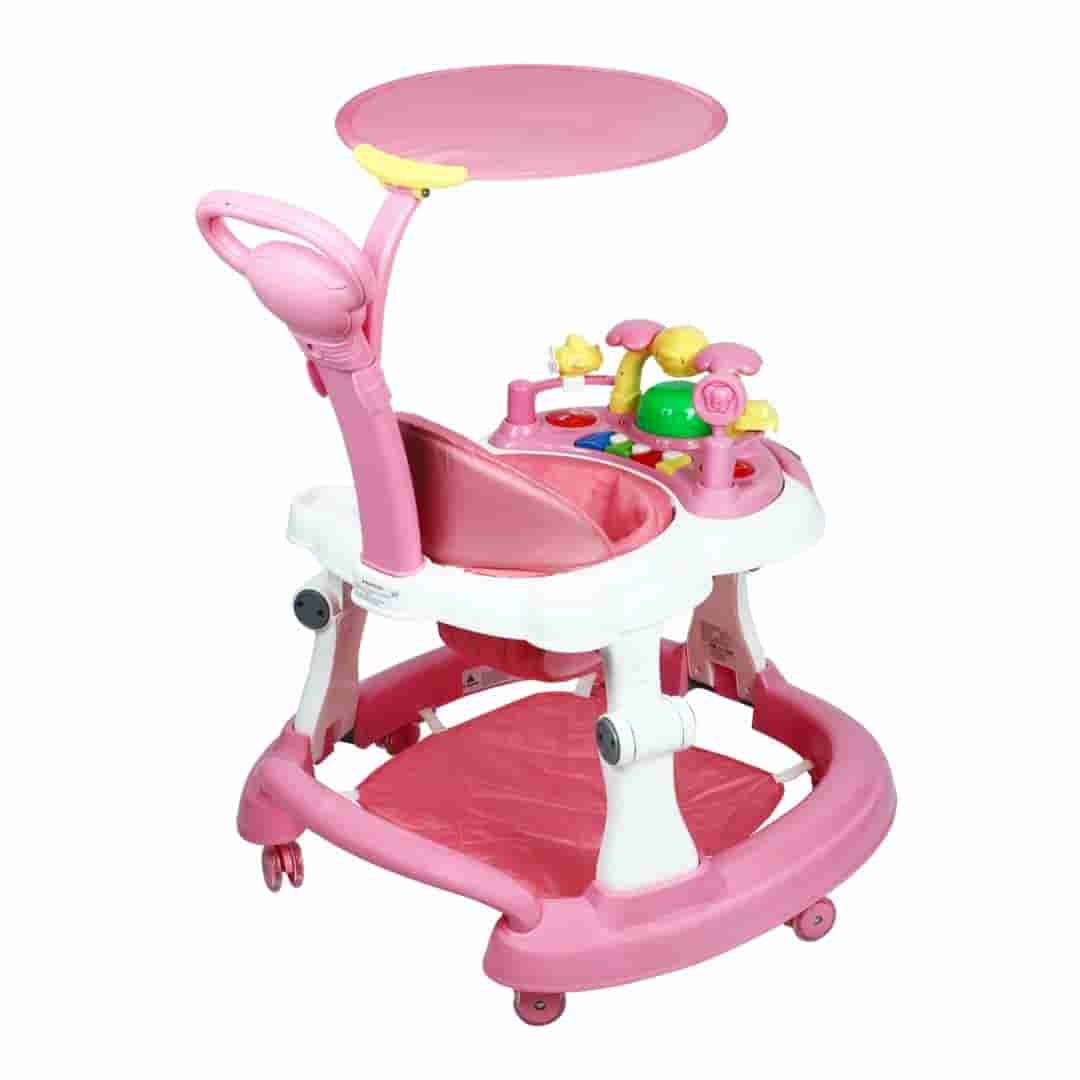 Steelbird Baby Walker with Sunshield-Pink