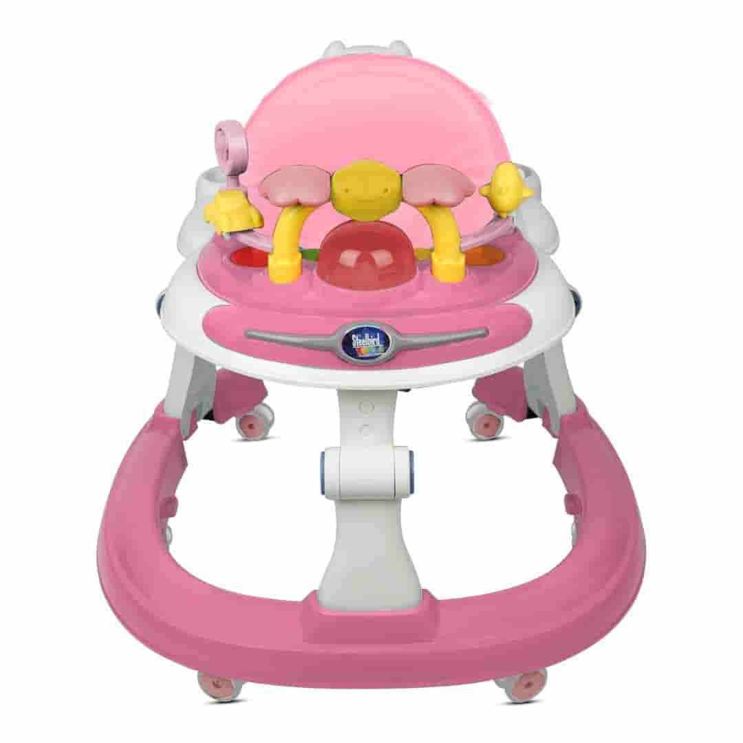 Steelbird Baby Walker with Push Handle-Pink