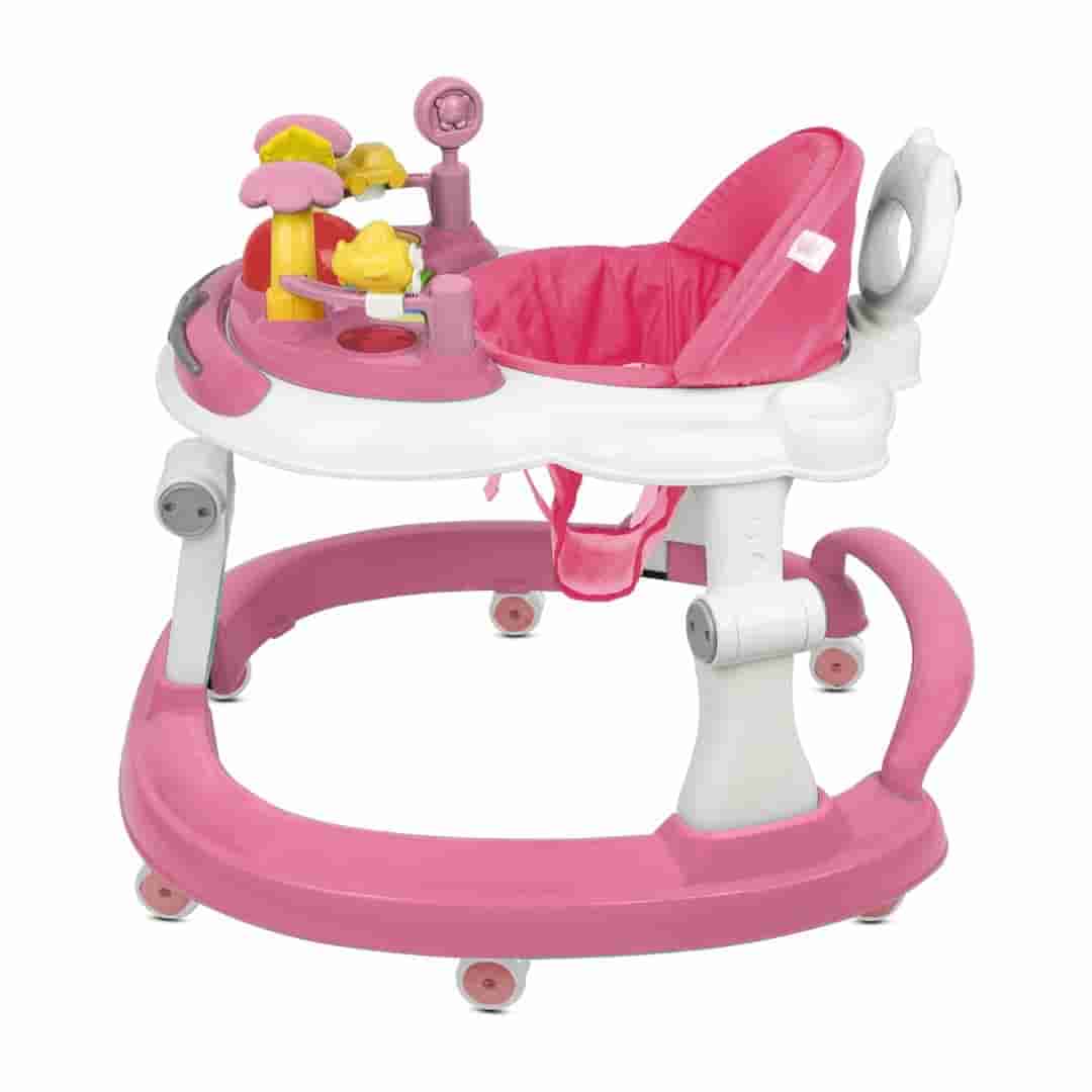 Steelbird Baby Walker with Push Handle-Pink