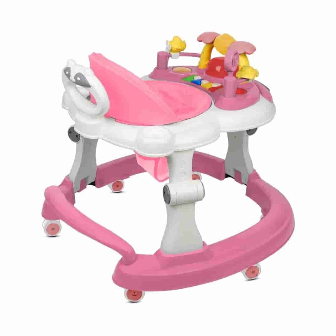 Steelbird Baby Walker with Push Handle-Pink