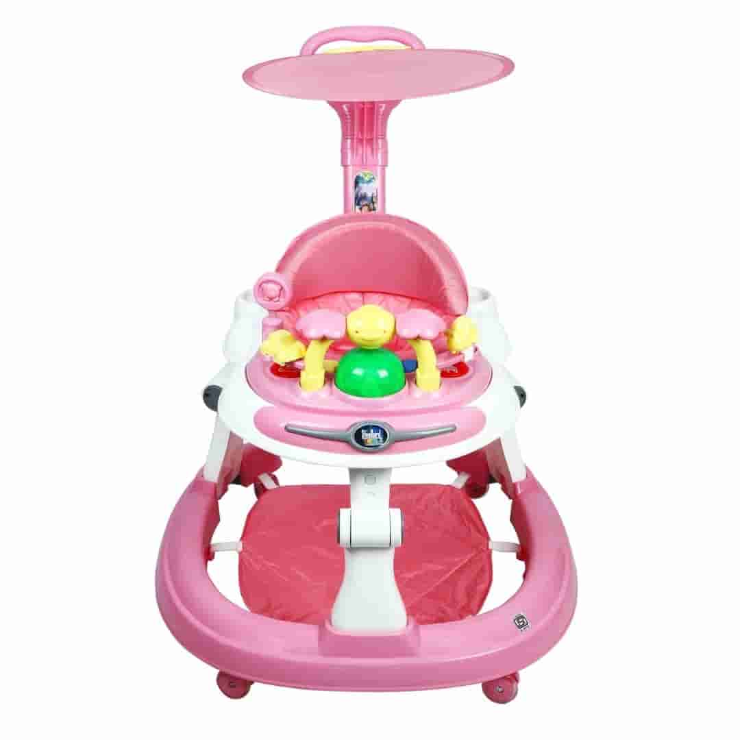 Steelbird Bluetooth Baby Walker with Sunshield-Pink