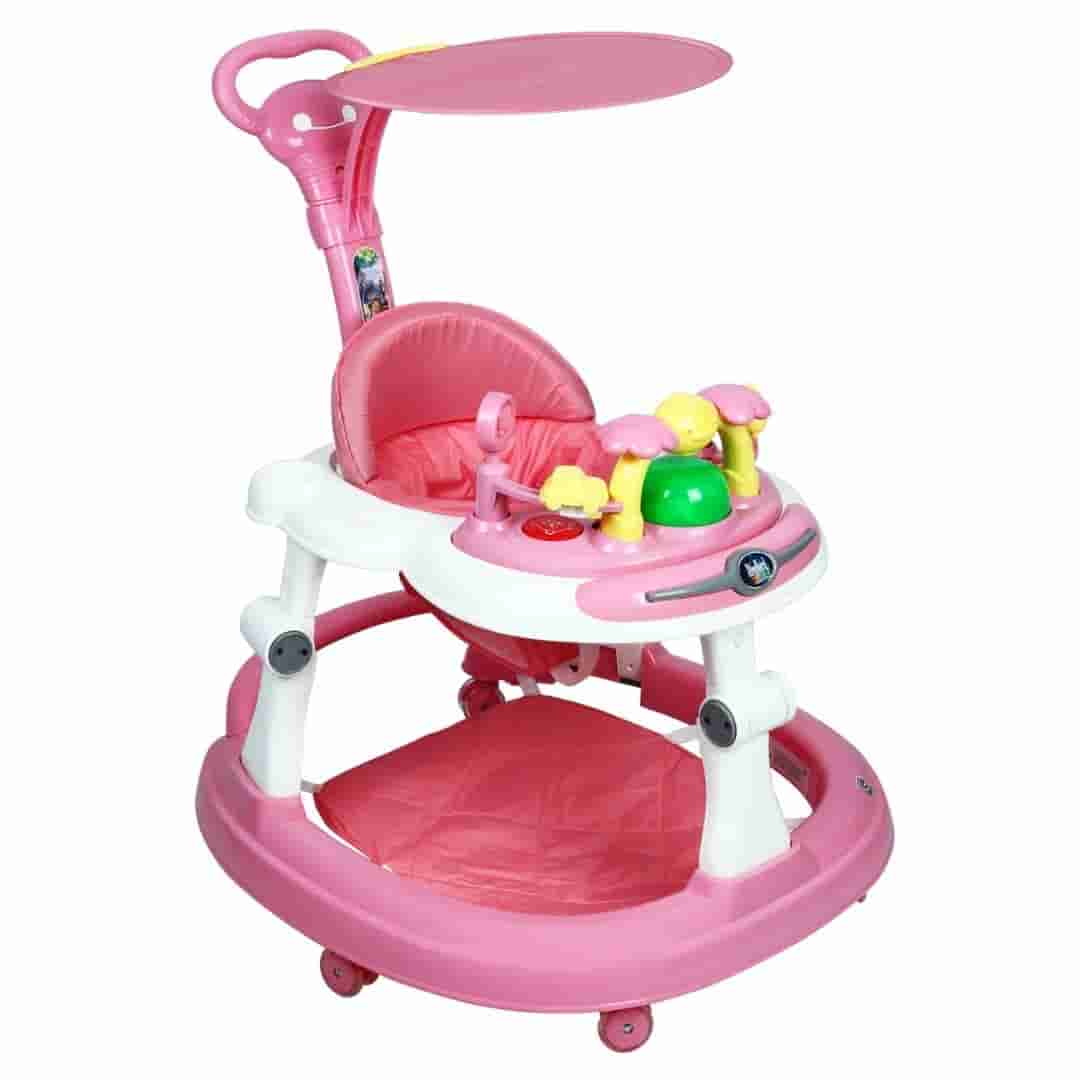 Steelbird Bluetooth Baby Walker with Sunshield-Pink