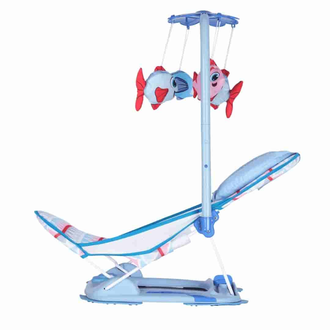 Steelbird Anti Skid Compact Comfy Baby Bather With Toys-Blue