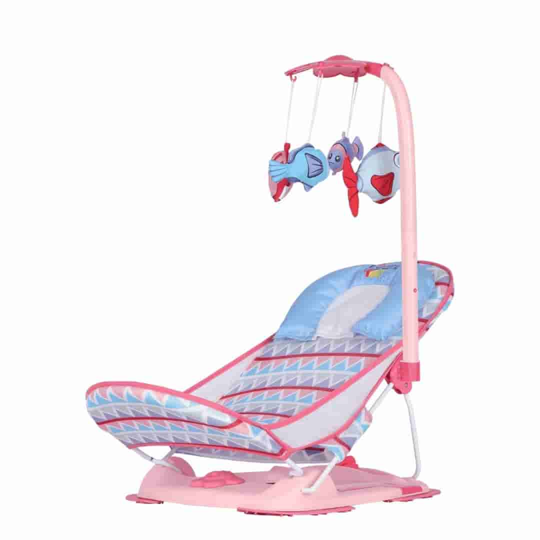 Steelbird Anti Skid Compact Comfy Baby Bather With Toys-Pink