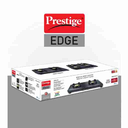 Prestige Edge Glass Manual Gas Stove 2 Burner