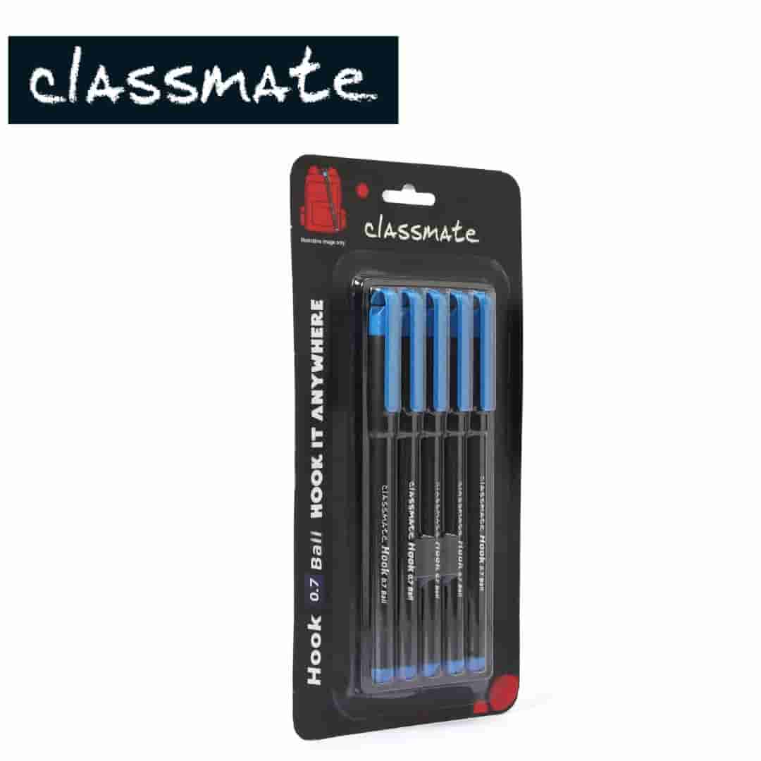 Classmate Hook Ball Pen Blue (Pack Of 5)
