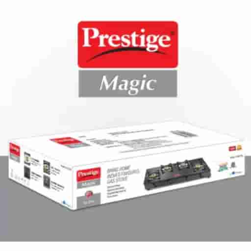 Prestige 40360 Magic GTMc 04 Burner Gas Stove (Black)
