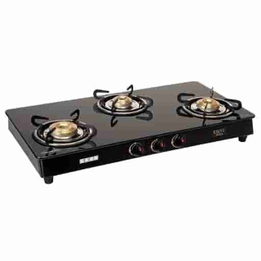 Usha Ebony 3001 3 Burner Gas Stove (Black)
