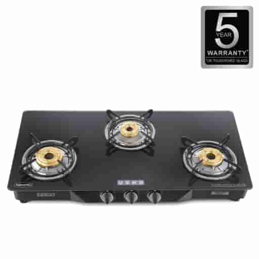 Usha Ebony 3001 3 Burner Gas Stove (Black)