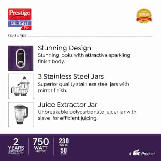 Prestige 42532 Delight Pro 750 W Mixer Grinder
