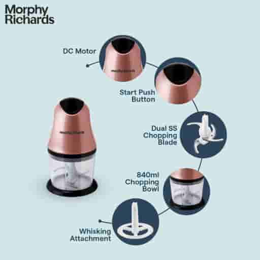 Morphy Richards Mini 300W Electric Chopper (Rose Gold)