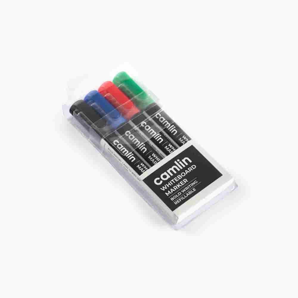 Camlin Whiteboard Markers Assorted Pouch Of 4 Shades