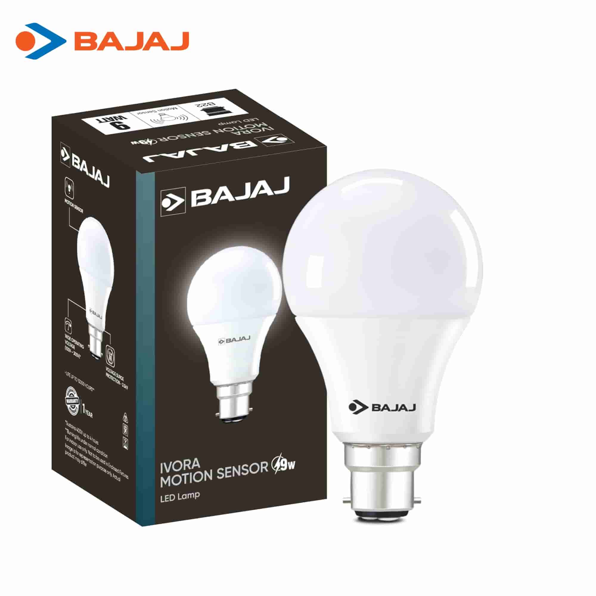 Bajaj Ivora Motion Sensor Led Lamp 9W Cdl B22