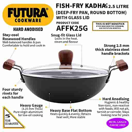 Hawkins AFFK25G Kadhai 2.5 Ltr With Glass Lid