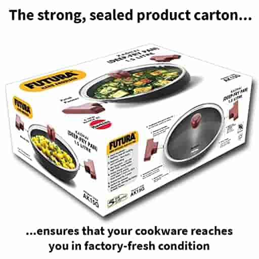 Hawkins Deep-Fry Pan (Round Bottom) 1.5 Ltr With Glass Lid