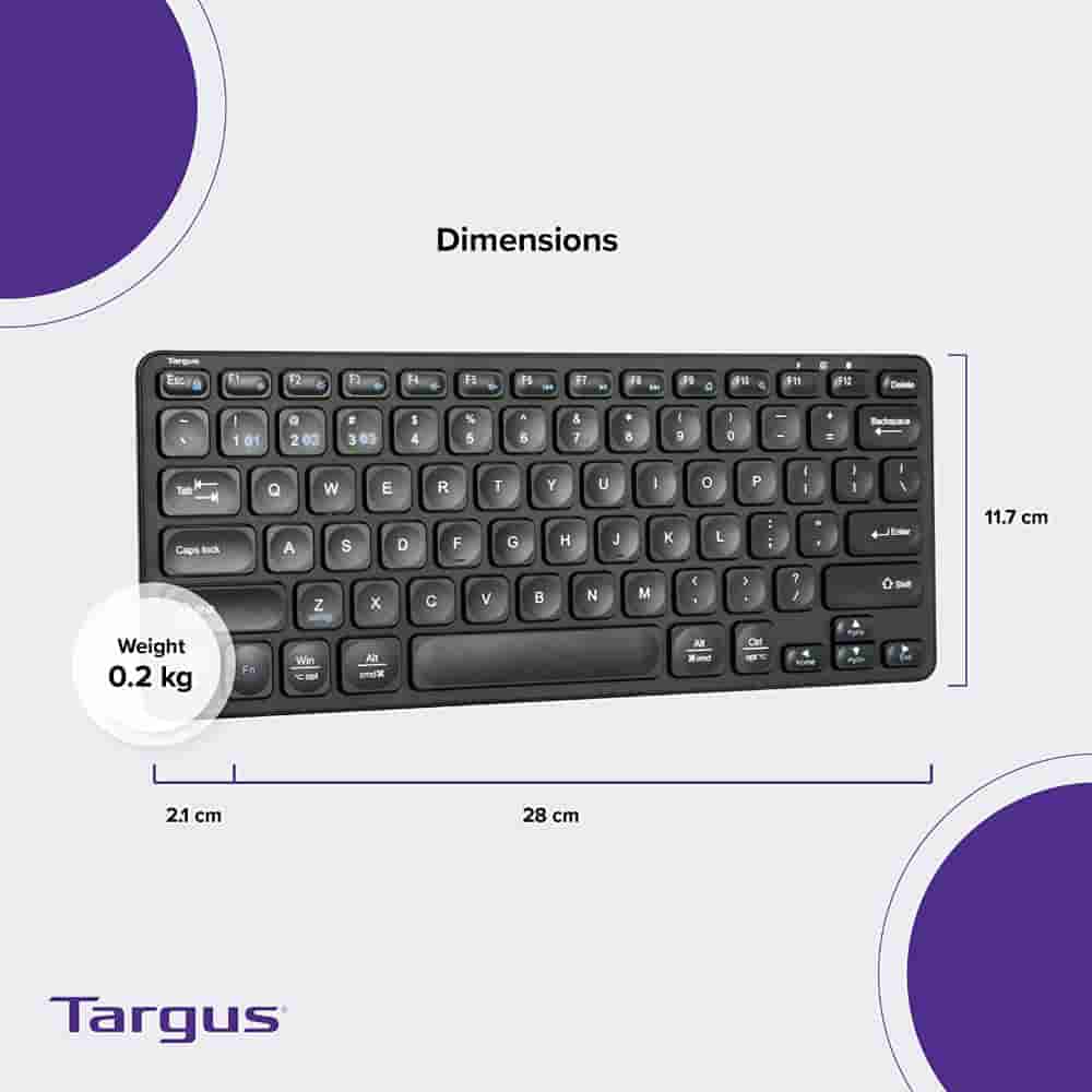 Targus KB862 Compact Multi-device Bluetooth Keyboard English