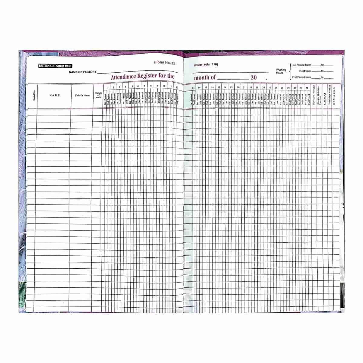 Attendence Register 1Q Assorted Note