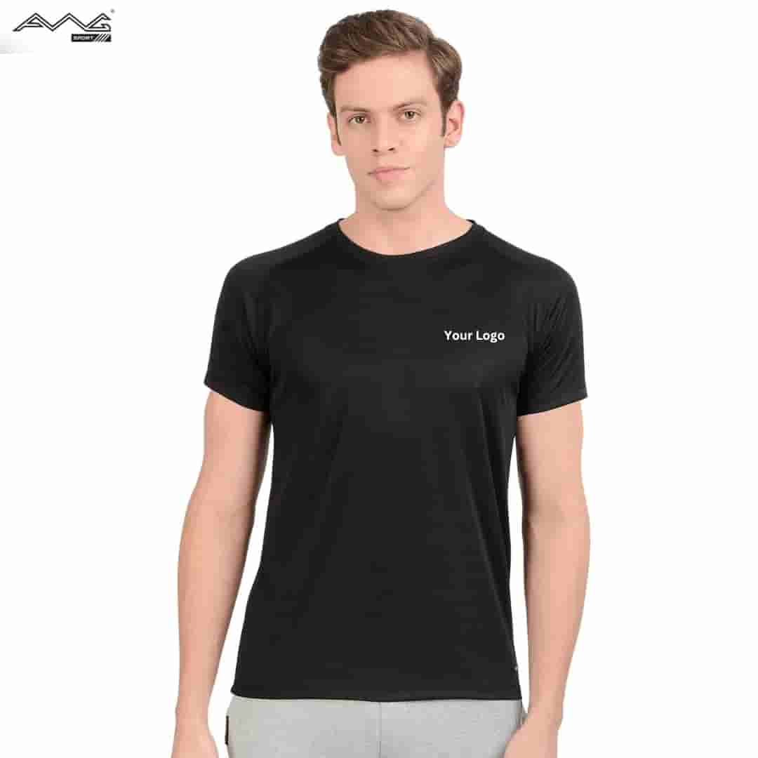 Awg I-Run Micro Dry Fit Round Neck T Shirt Black