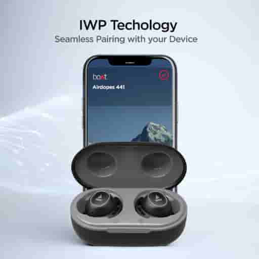 Boat Airdopes 443 True Wireless Bluetooth Headset (Black)