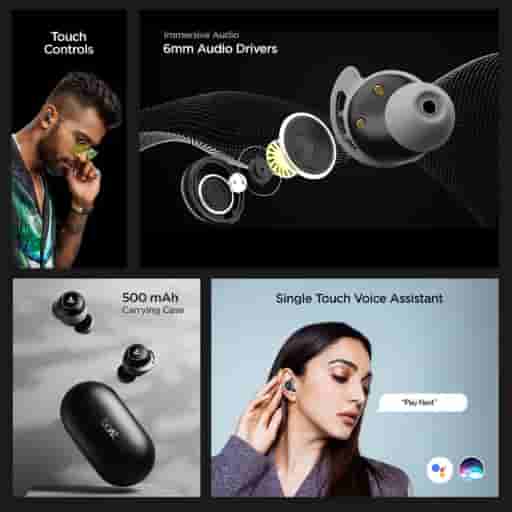 Boat Airdopes 443 True Wireless Bluetooth Headset (Black)