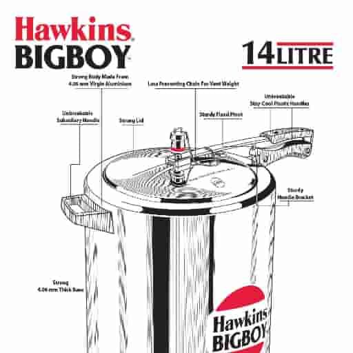 Hawkins Bigboy 14L Aluminium Inner Lid Pressure Cooker