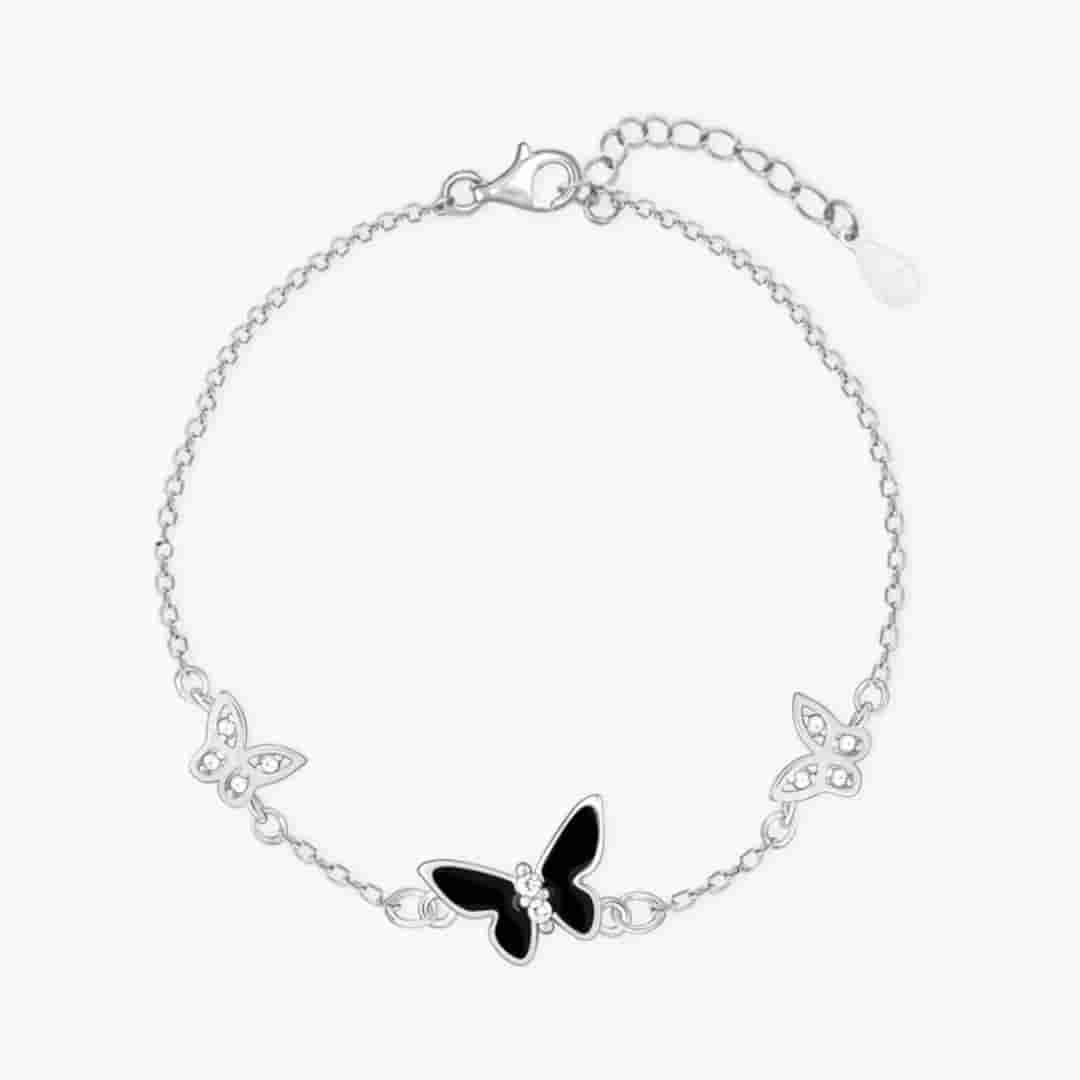 Silver Elegant Butterflies Bracelet