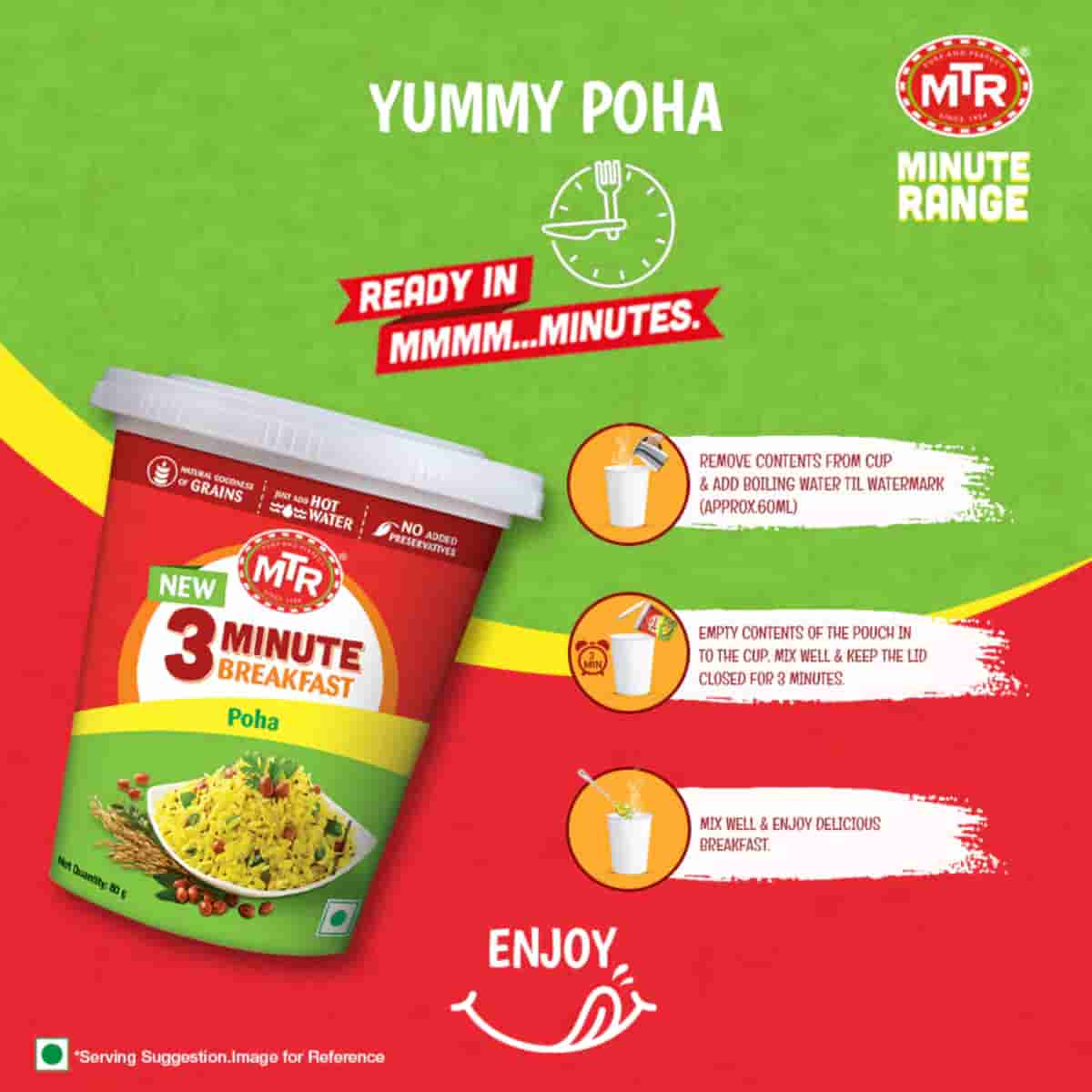 MTR Instant Regular Poha Cup 80g 3 Min