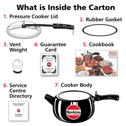 Hawkins Contura Blk 5 Ltr Pressure Cooker