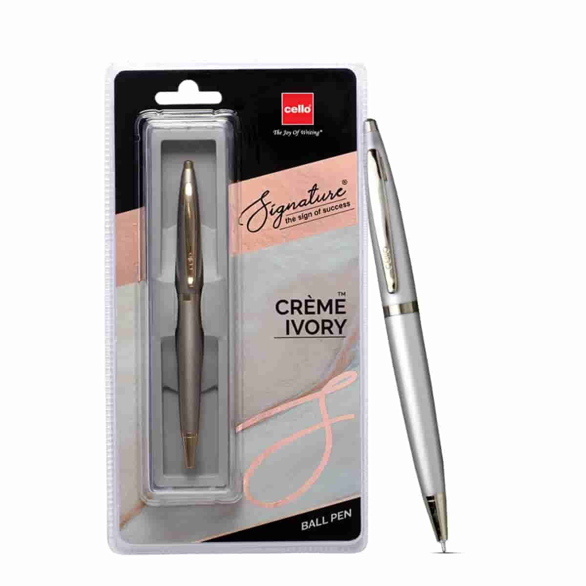 Cello Signature Creme Ivory Ball Pen Blue