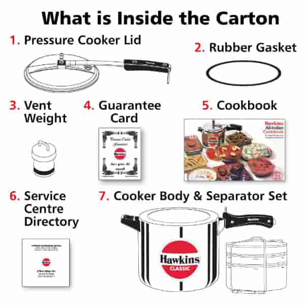 Hawkins Classic 10L Aluminum Pressure Cooker with Separators