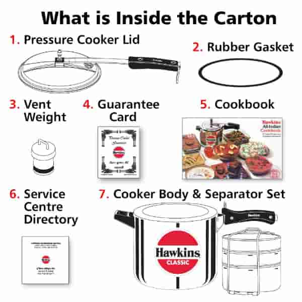 Hawkins Classic 6.5L Aluminium Pressure Cooker with Separators