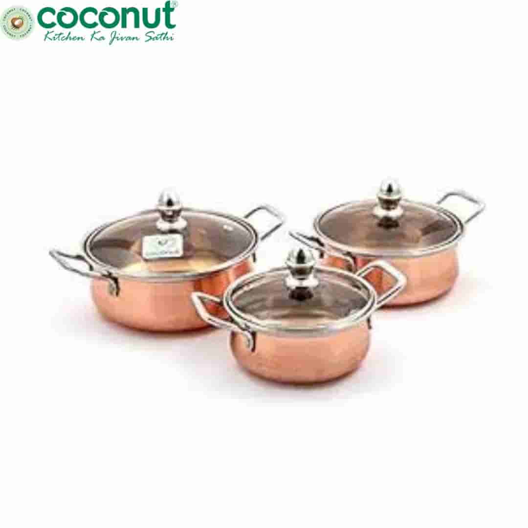 Coconut Minar Copper Gift Set (Glass Lid)|Perfect for Gifting