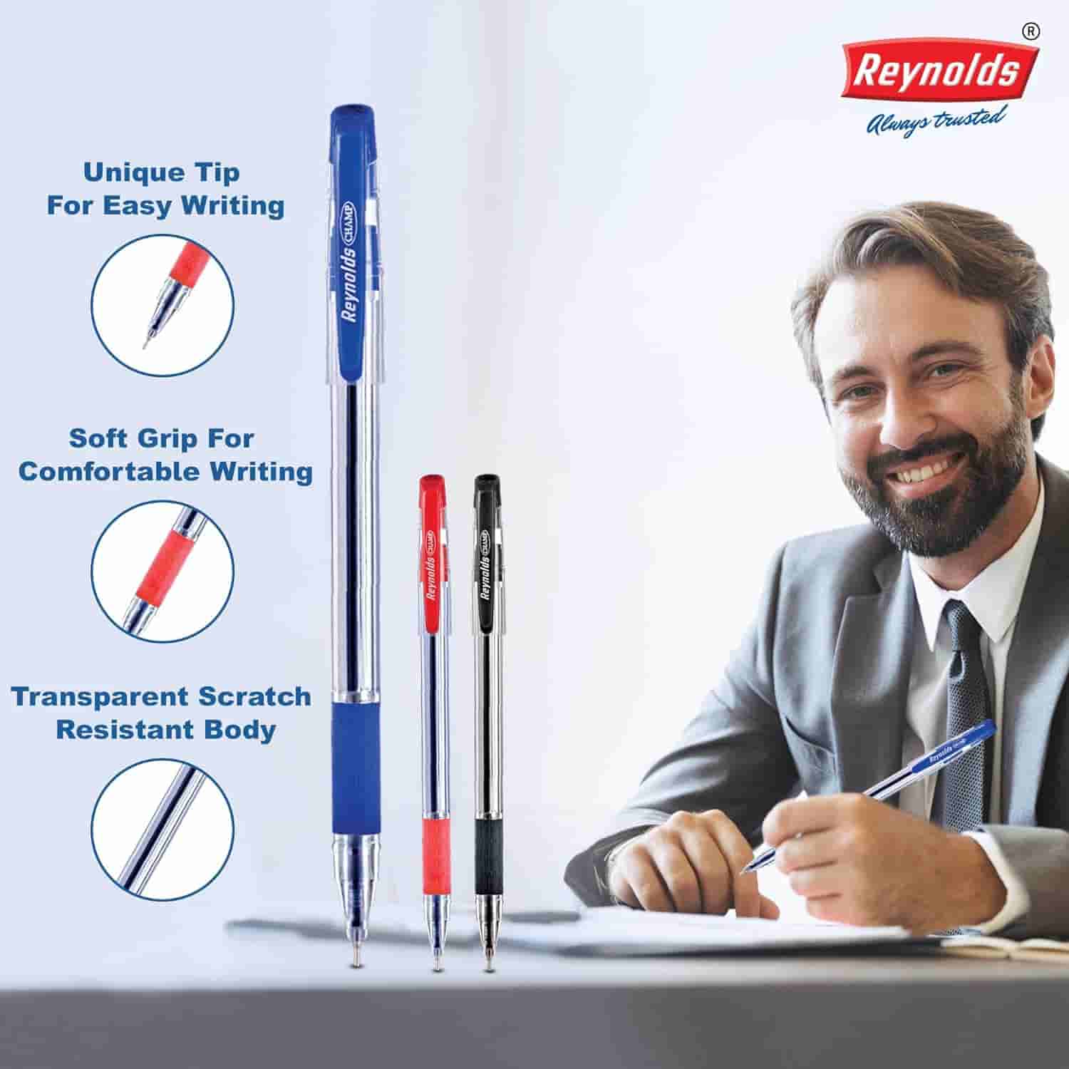 Reynolds Champs Ball Pen Blue Pack Of 10