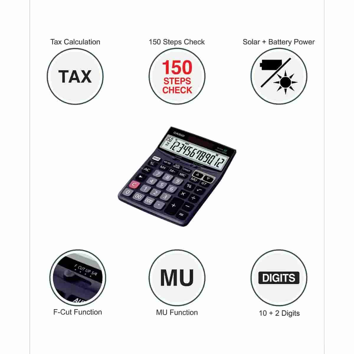 Casio DJ-120D 150 Steps Check & Correct Desktop Bigger Screen Calculator