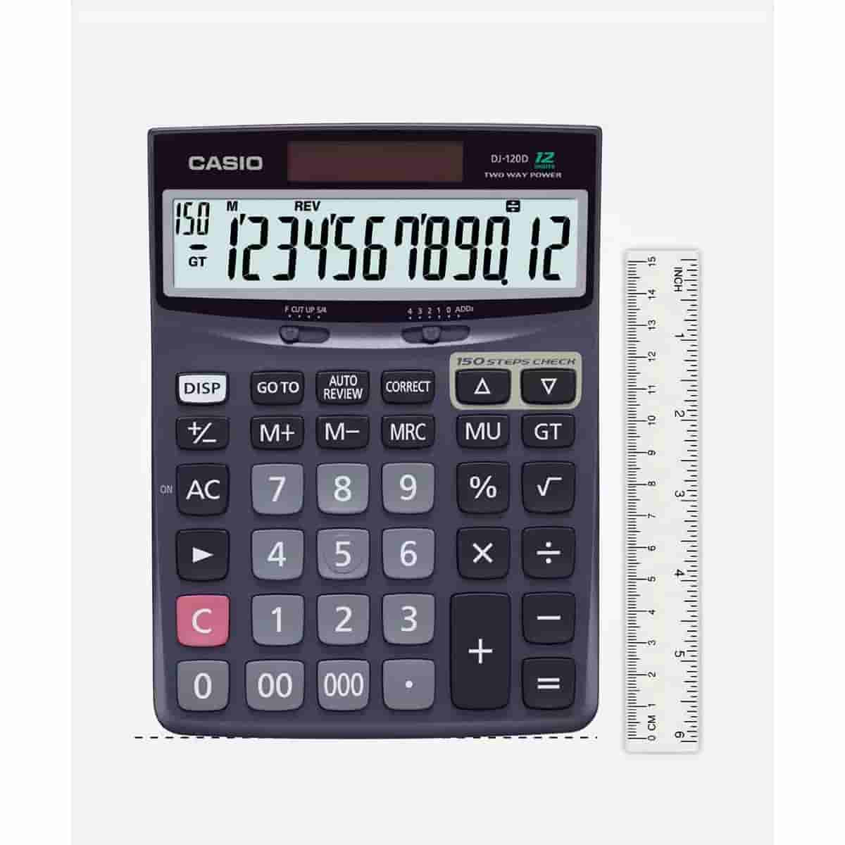 Casio DJ-120D 150 Steps Check & Correct Desktop Bigger Screen Calculator
