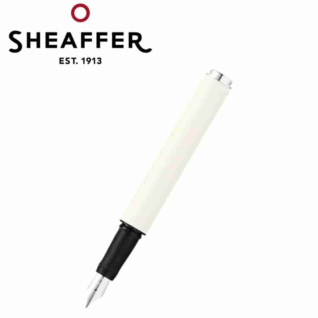 PEN SHEAFFER POP E9206 WHITE HIGH GLOSS RESIN BODY  WITH CHROME TRIM FP