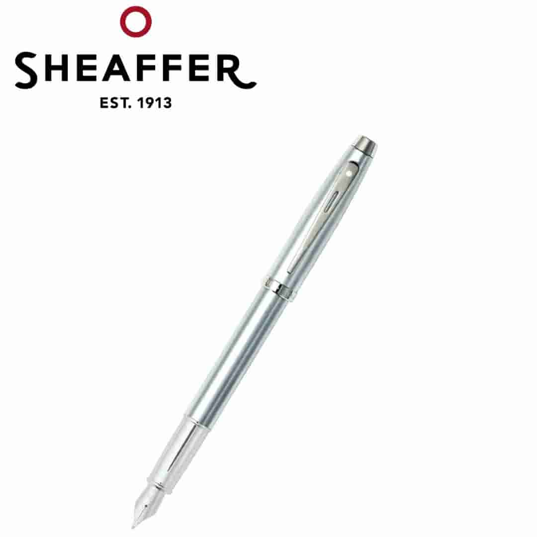 PEN SHEAFFER 100 E9306 BRUSHED CHROME WITH CHROME TRIM M FP