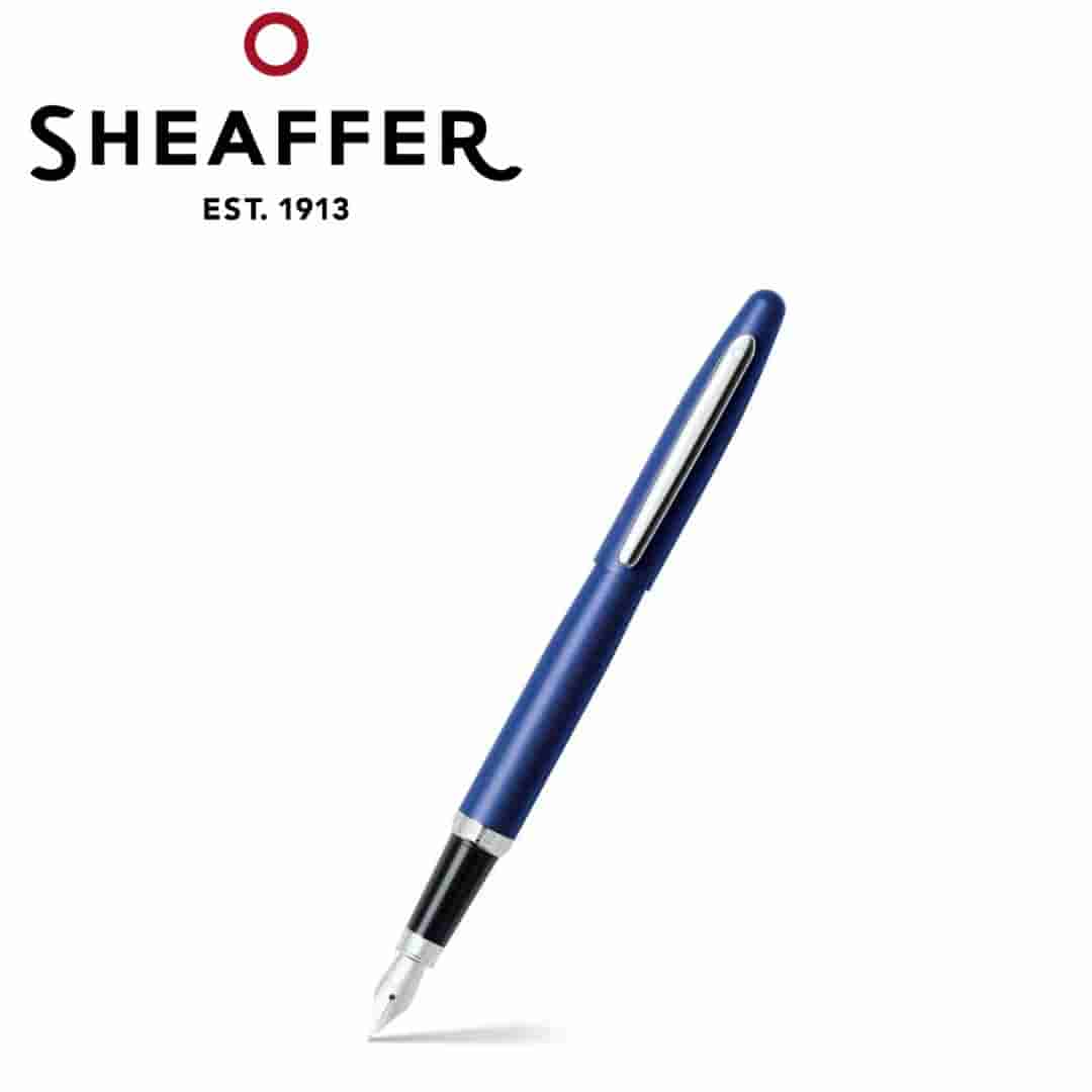 PEN SHEAFFER VFM E9401 NEON BLUE WITH CHROME TRIM M FP