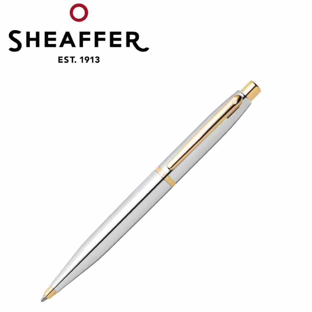 PEN SHEAFFER VFM E9422 CHROME WITH GOLD TRIM M FP